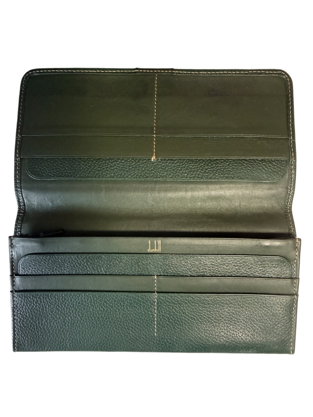 Dunhill Dark Green Leather Clutch Vanity Bag with Matching Wallet - Picture 8 of 15